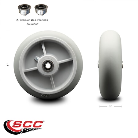Service Caster SCC-8" Thermoplastic Rubber Donut Tread Wheel Only w/Ball Bearing-600 lbs Cpty SCC-TPRBD820